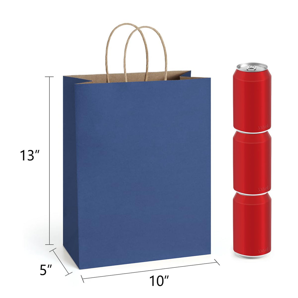 BagDream Gift Bags 10x5x13 25Pcs Kraft Paper Shopping Bags with Handles, for Gifts, Business, Merchandise, Retail, Party Favor, Black Recycled Paper Sacks