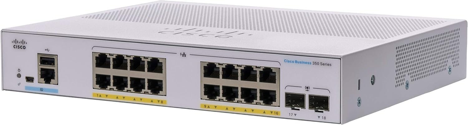 Cisco Catalyst 1300-16XTS Managed Switch, 8 Port 10G Copper, 8x10GE SFP+, Limited Lifetime Protection (C1300-16XTS)