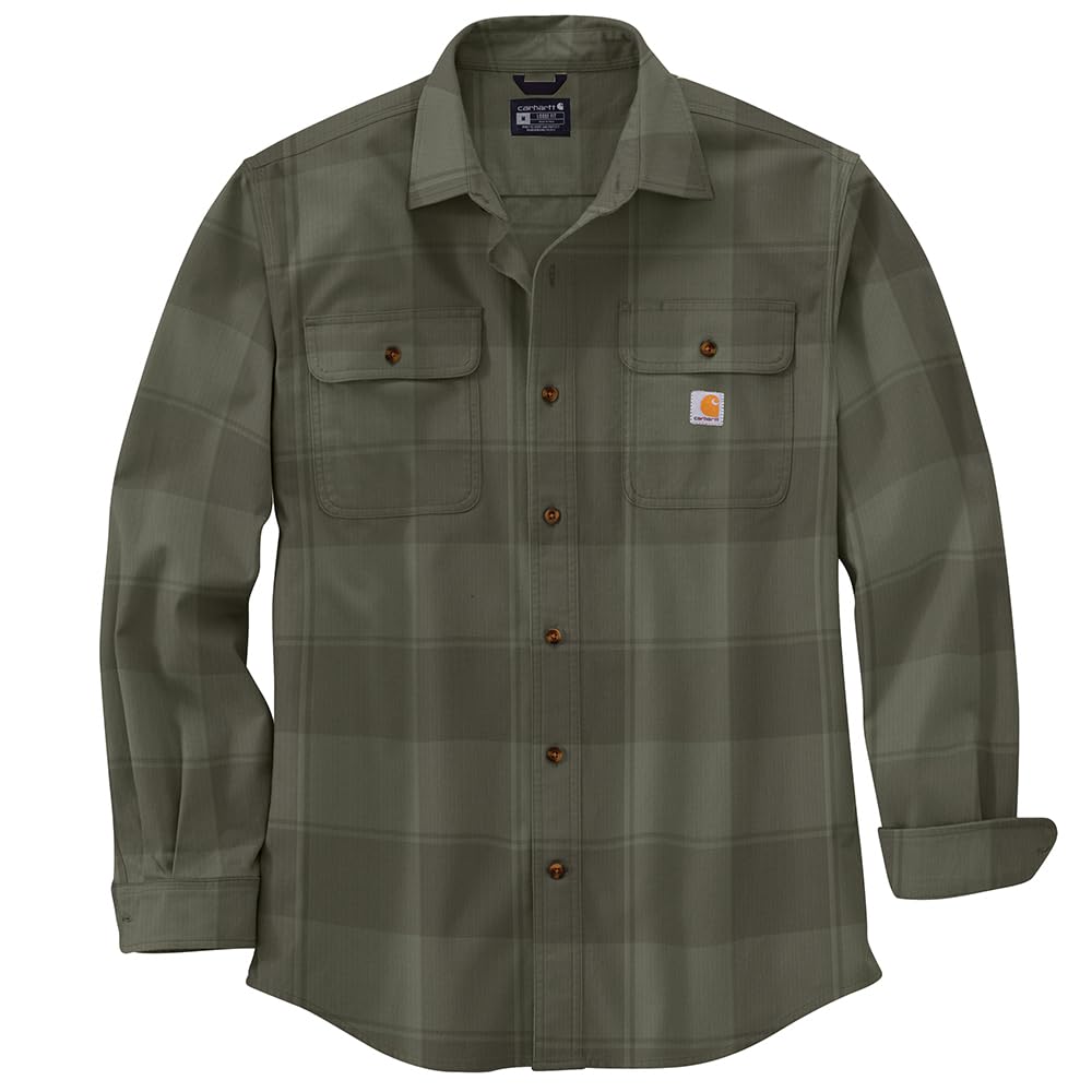 Carhartt Men's Loose Fit Heavyweight Flannel Long-Sleeve Plaid Shirt