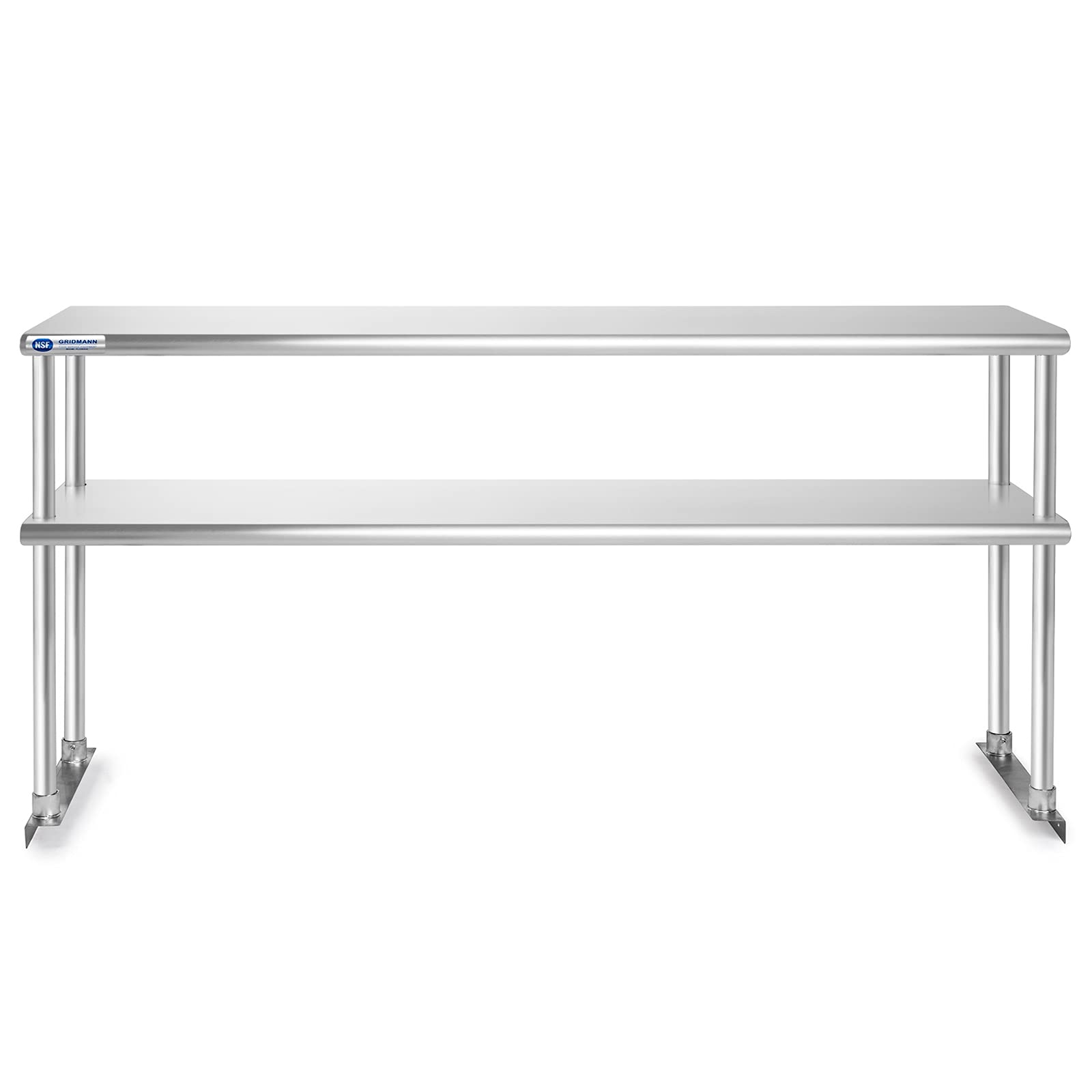 GRIDMANN NSF Stainless Steel Commercial Kitchen Prep & Work Table Plus A 2 Tier Shelf - 60 in. x 12 in.