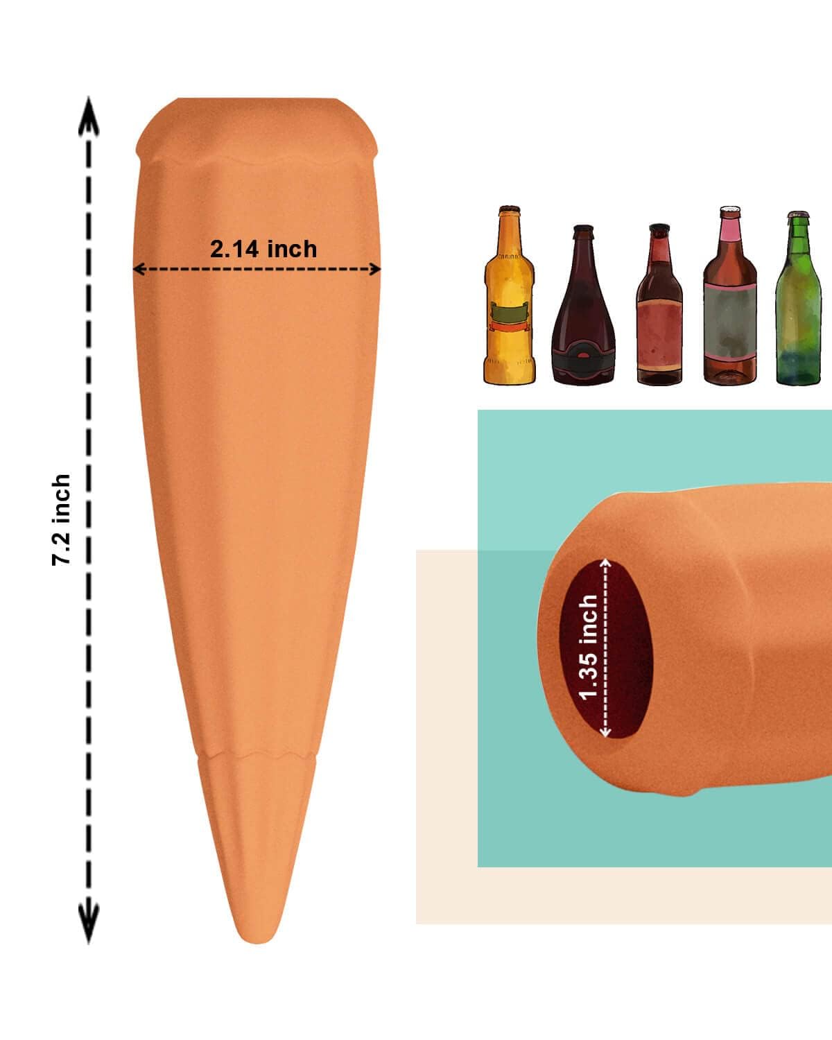vensovo Terracotta Self Watering Spikes - 24 Pcs Potted Plant Watering Devices Vacation Self-Watering Stakes for Outdoor, Indoor Plants, Wine Bottle