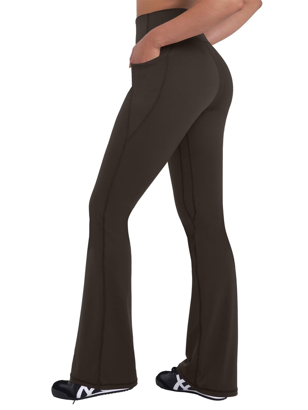 Sunzel Women Mini Flare Leggings with Pockets Breathable Bootcut Yoga Pants | Mini Flare, Buttery Soft, High Stretchy, High Waisted Tummy Control, Gym Clothes, Workout Casual Dance