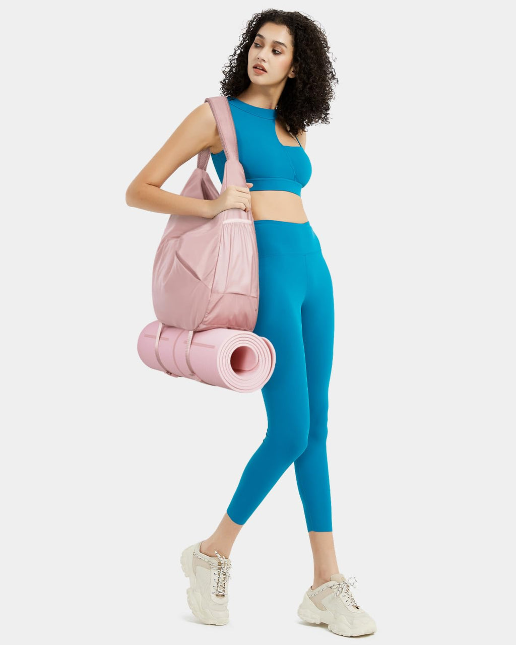 Ceneda Large Gym Bag for Women with Hidden Yoga Mat Holder & Shoe Compartment & Wet Pocket, Sports Duffle Bag for Travel