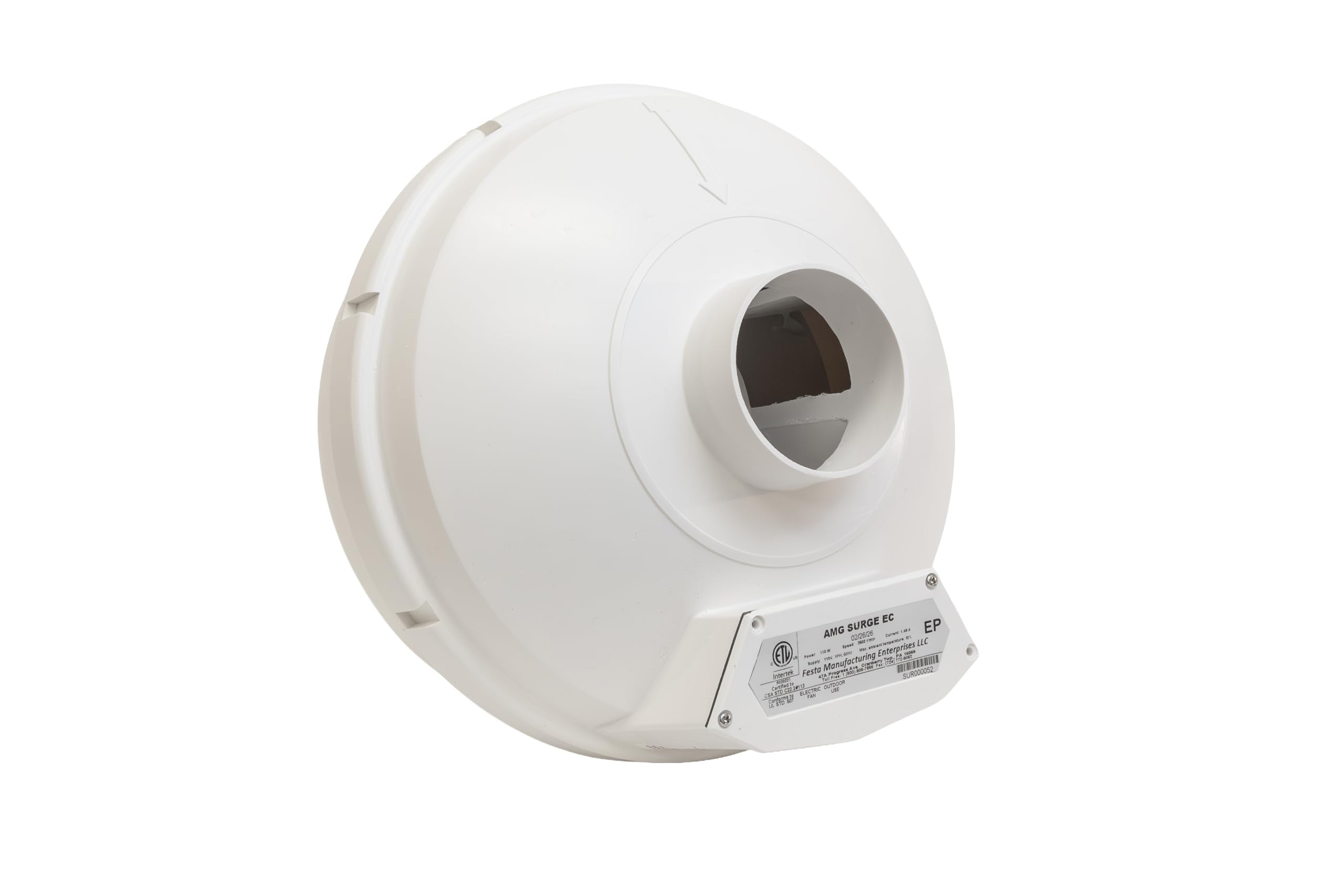 Festa AMG Surge EC Radon Fan – 3“ Installation Kit - Quiet and Energy Efficient Radon Mitigation Inline Fans – High Performance 3” Duct Fan