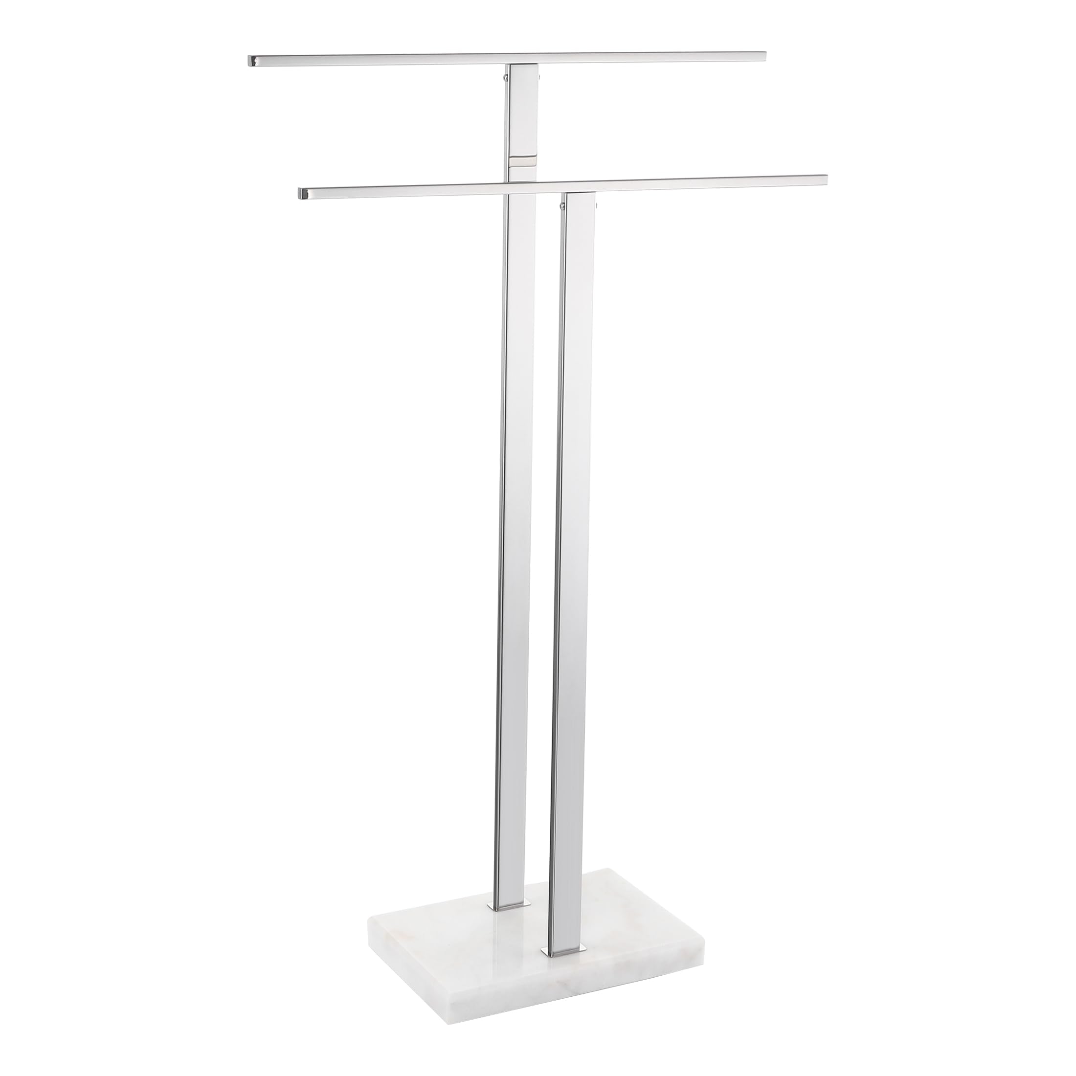 KES Standing Towel Rack with Black Natural Marble Base, 2-Tier Towel Rack Stand for Bathroom Floor, Bath Towel Holder Fits Bath Towel & Hand Towel,18/8 Stainless Steel, BTH217-BBK
