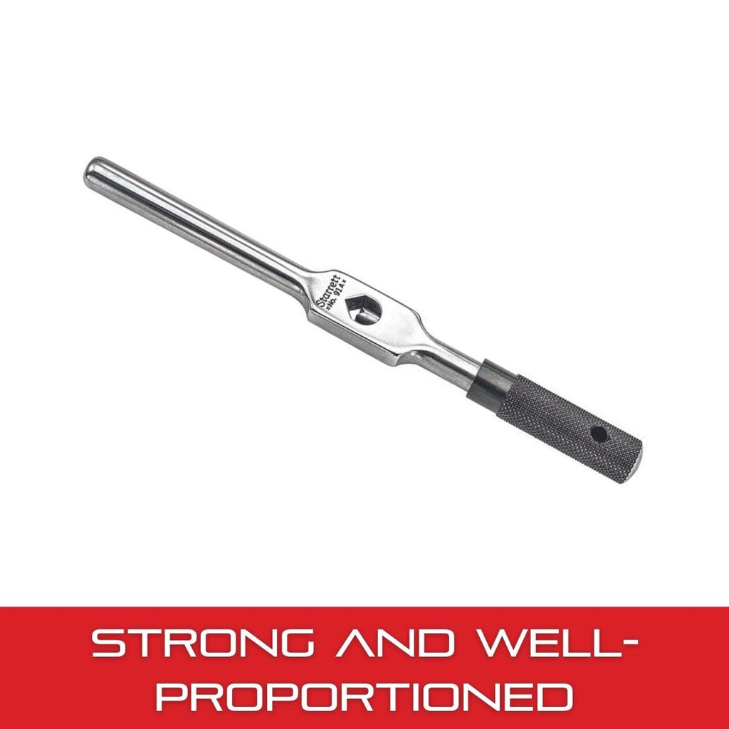 Starrett Tap Wrench for No. 0-14 Taps - Firm Grip on Round/Square Shanks, Heat-Treated Surface, 1/4" Square, 3-5/8" Body Length - 174