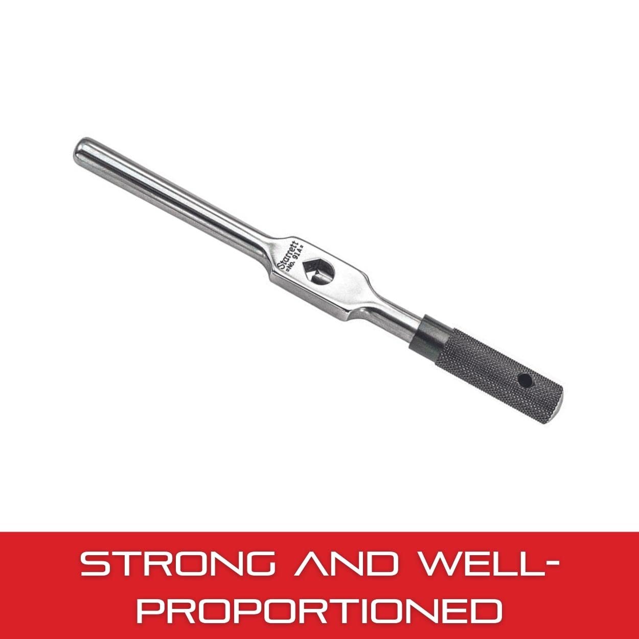 Starrett Tap Wrench for No. 0-14 Taps - Firm Grip on Round/Square Shanks, Heat-Treated Surface, 1/4" Square, 3-5/8" Body Length - 174