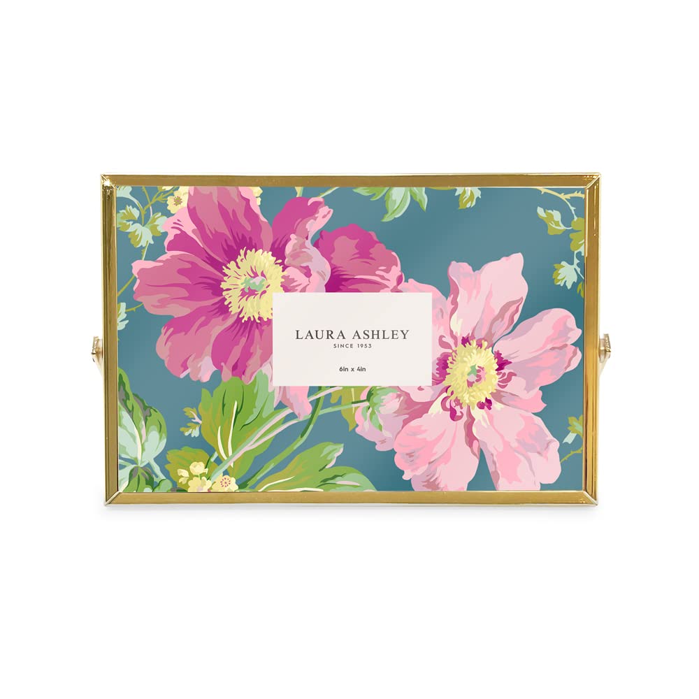 Laura Ashley 2x3 Rose Gold Flat Metal Picture Frame (Vertical) with Pull-Out Easel Stand, Made for Tabletop, Counterspace, Shelf and Desk (2x3, Rose Gold)