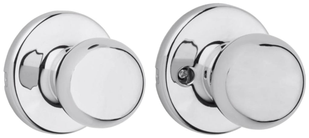 Kwikset Polo Dummy Door Knob, Single Sided Handle for Closets, French Double Doors, and Pantry, Matte Black Non-Turning Interior Push/Pull Door Knob, with Microban Protection
