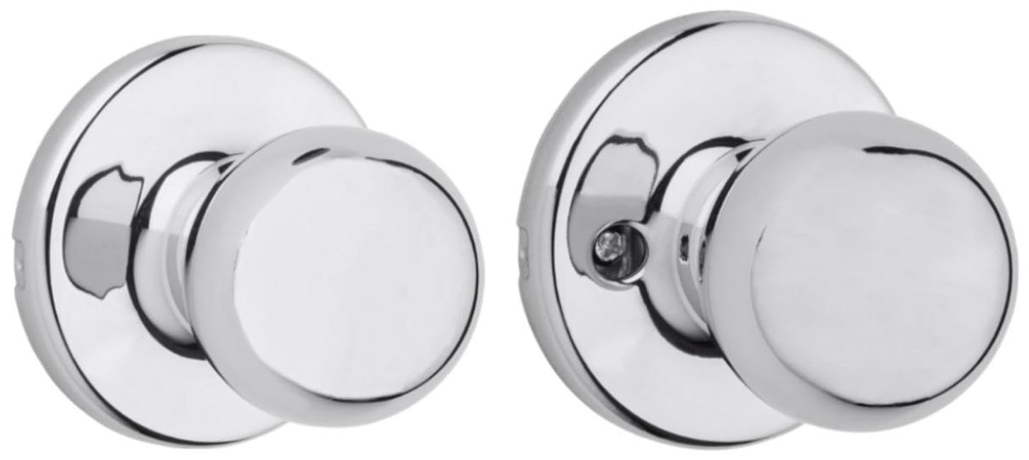 Kwikset Polo Dummy Door Knob, Single Sided Handle for Closets, French Double Doors, and Pantry, Matte Black Non-Turning Interior Push/Pull Door Knob, with Microban Protection