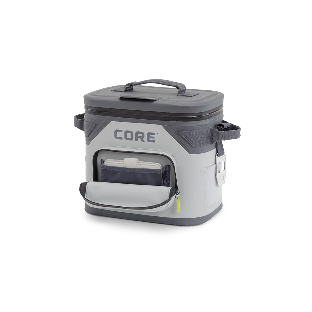 CORE Magnetic Leak Proof Soft Cooler with Waterproof Zipper | Insulated Bag Portable Ice Chest Box | Best Soft Cooler for Food & Beverages for Tailgating, Car Camping, Travel, and Family Beach Picnics