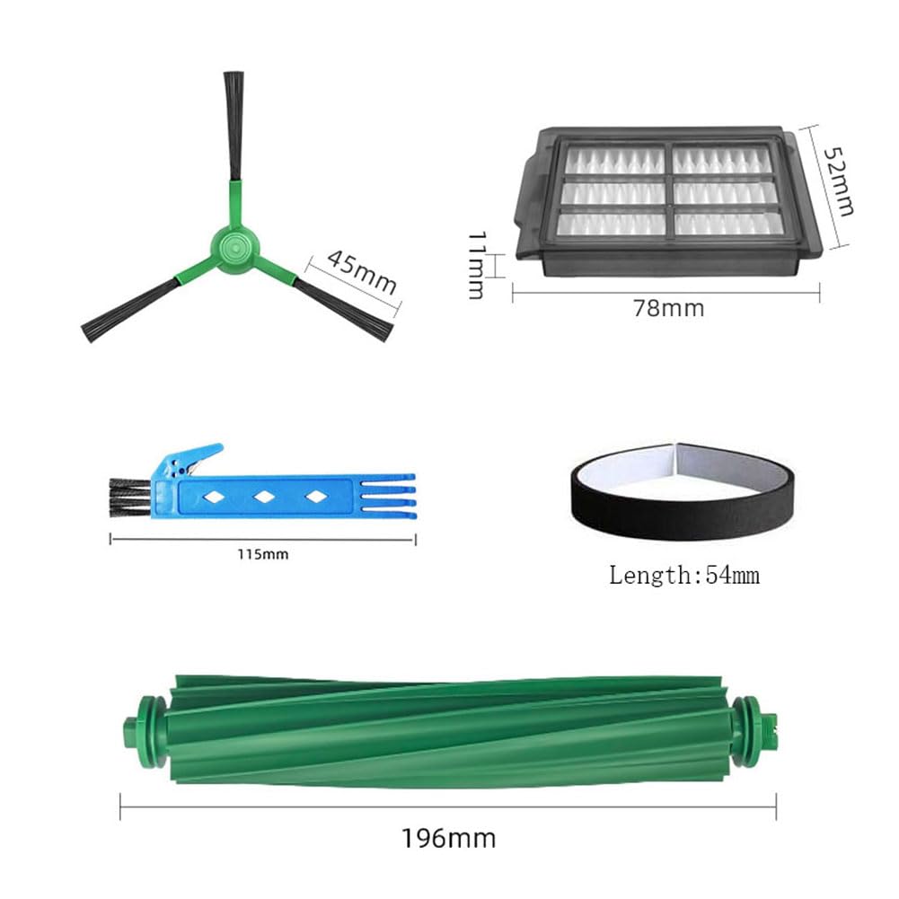 Replacement Parts Fit for iRobot Roomba s9 (9150) s9+ (9550) s Series Wi-Fi Connected Robot Vacuum Kits (2 Rubber Brushes, 4 Filters, 6 Side Brushes)