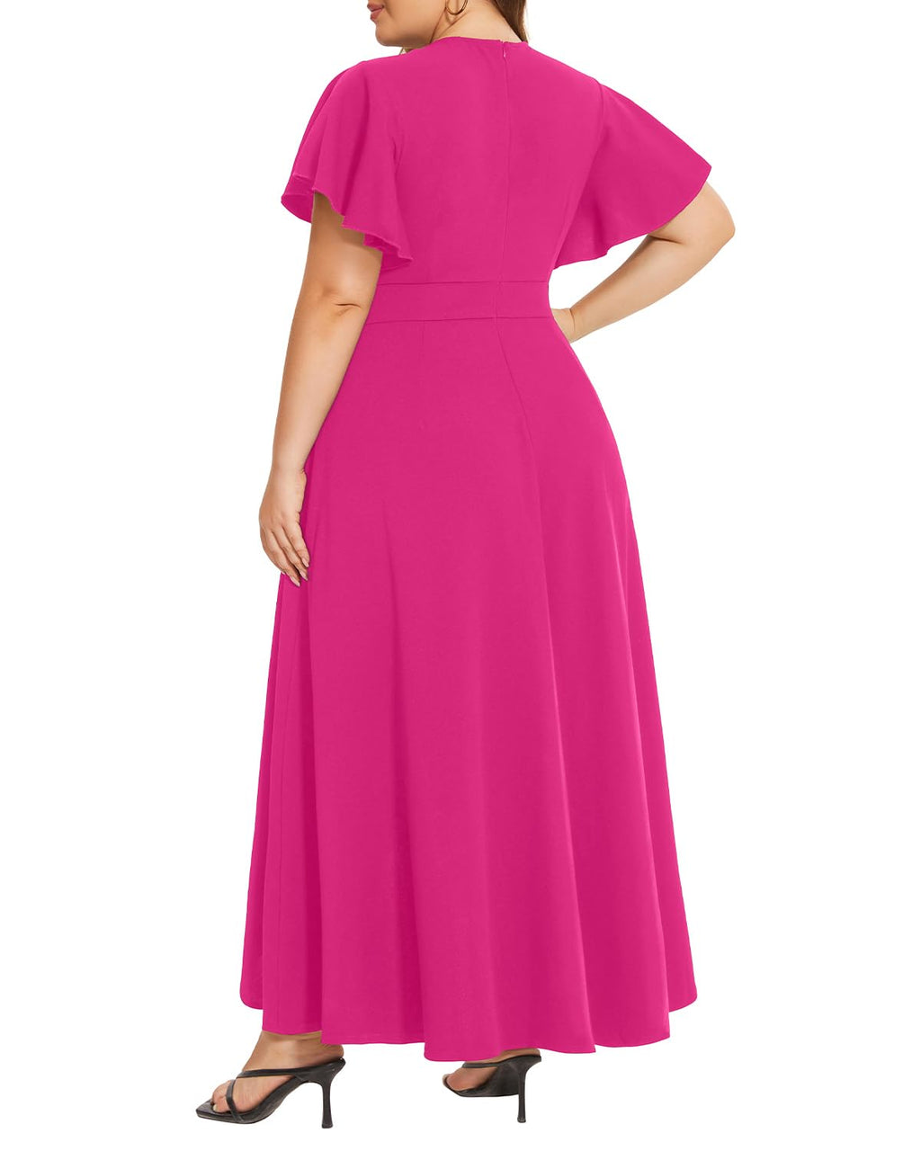 Pinup Fashion Women Plus Size Dresses Wedding Guest - Formal Cocktail Wrap High Low Long Dress