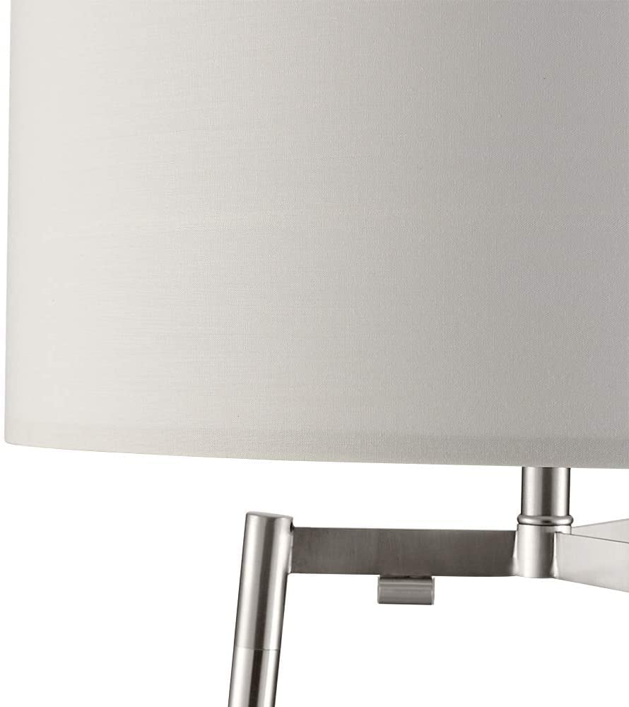 ROSEN GARDEN Floor Lamp, Standing Reading Light with Shelves and Fabric Shade, Modern Tall Pole Lamp, Accent Furniture Décor Lighting for Living Room, Bedrooms (Gold, 4-Tier)