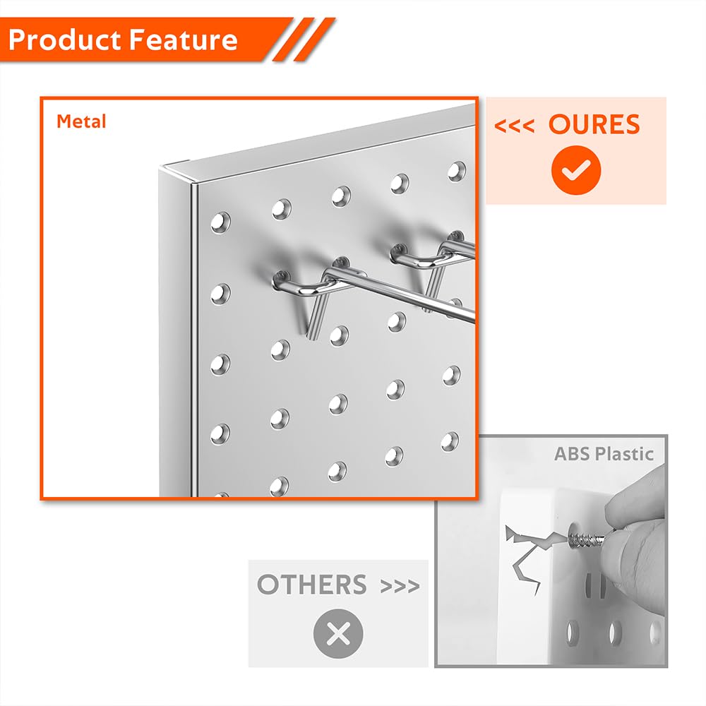 Ultrawall 2 Pcs Metal Pegboard Wall Panels, Peg Boards for Garage Tool Storage