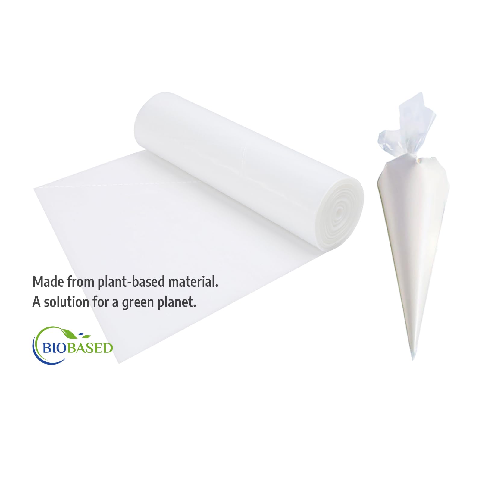 Keenpioneer 18-Inch Piping Bags, Large Capacity, Biobased Disposable Cake Decorating Pastry Bag - Pack of 100