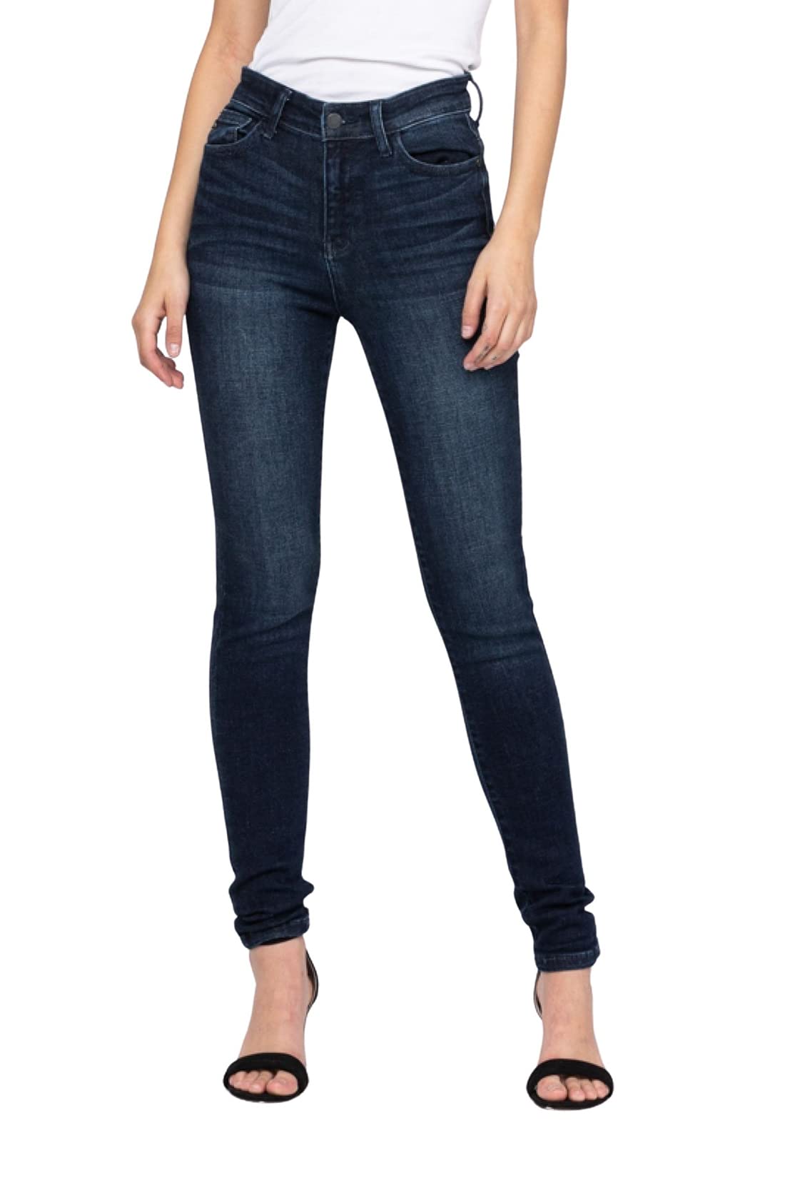 Judy Blue Women's High Waist Skinny Jeans - Super Dark Wash, Stretch Denim, 93% Cotton, Comfortable & Flattering Fit 82132