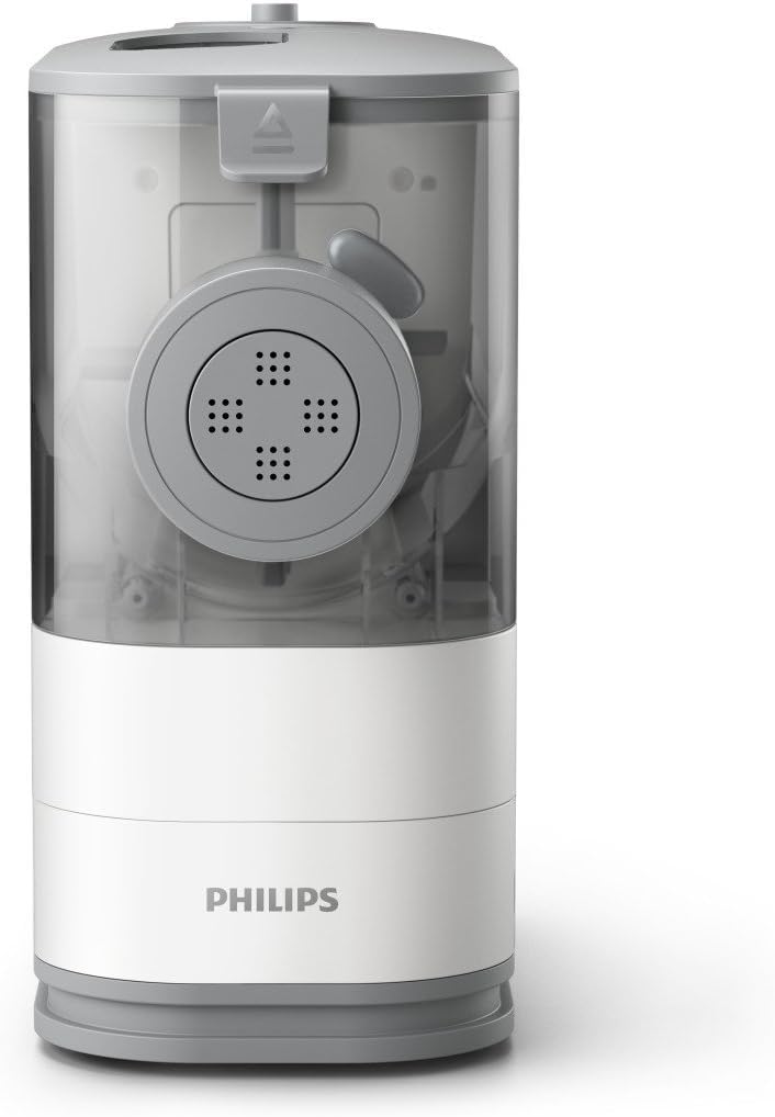 Philips Kitchen Appliances Compact Pasta and Noodle Maker, Viva Collection, Comes with 3 Default Classic Pasta Shaping Discs, Fully Automatic, Recipe Book, Small, Black (HR2371/05)