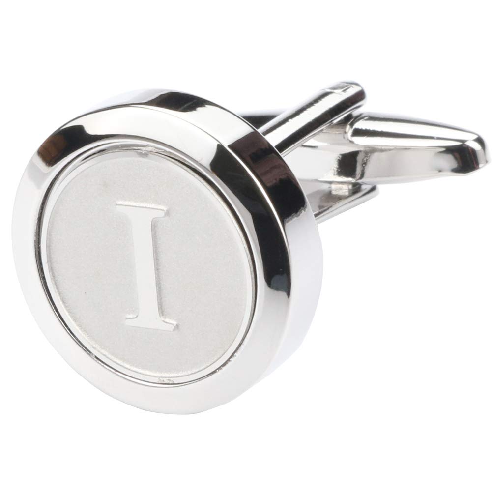 Mens Classic Stainless Steel Initial Cufflinks 26 Alphabet Initial Letter Cufflinks Business Wedding Shirts A-Z