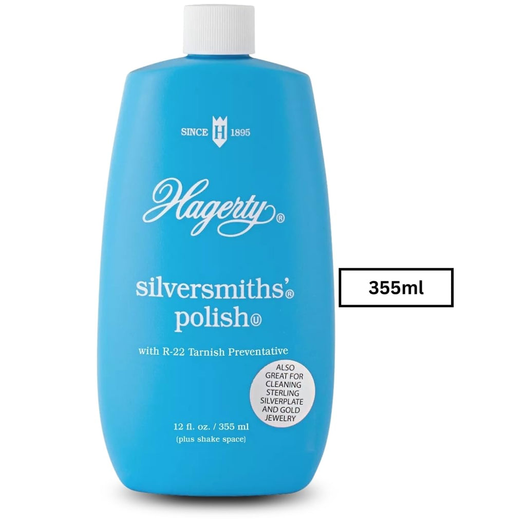 Hagerty Silversmiths' Polish, Professional Silver Cleaner and Tarnish Remover for Jewelry, Silverware, Gold and More, Kosher Certified, Made in USA, 8 Fl Oz