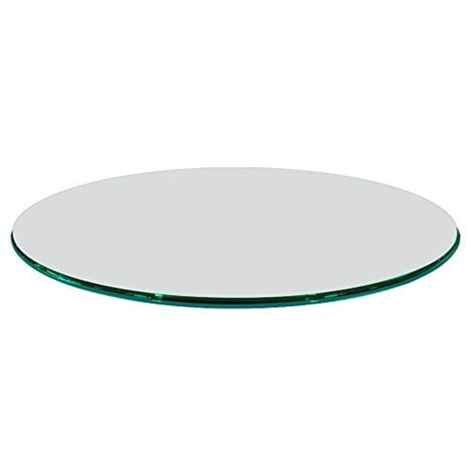 12" Inch Round Glass Table Top 1/2" Thick Tempered Beveled Edge by Fab Glass and Mirror