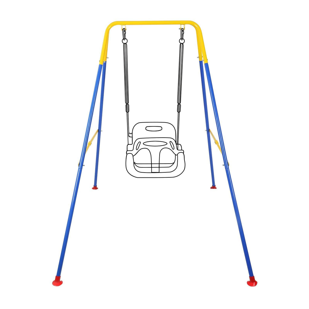 3-in-1 Toddler Swing Set, Metal A-Frame Hammock Chair Stand, Foldable Baby Swing Frame, Easy to Assemble & Store, Indoor/Outdoor Swing Stand for Toddler Baby Jumper Chair (SEAT)