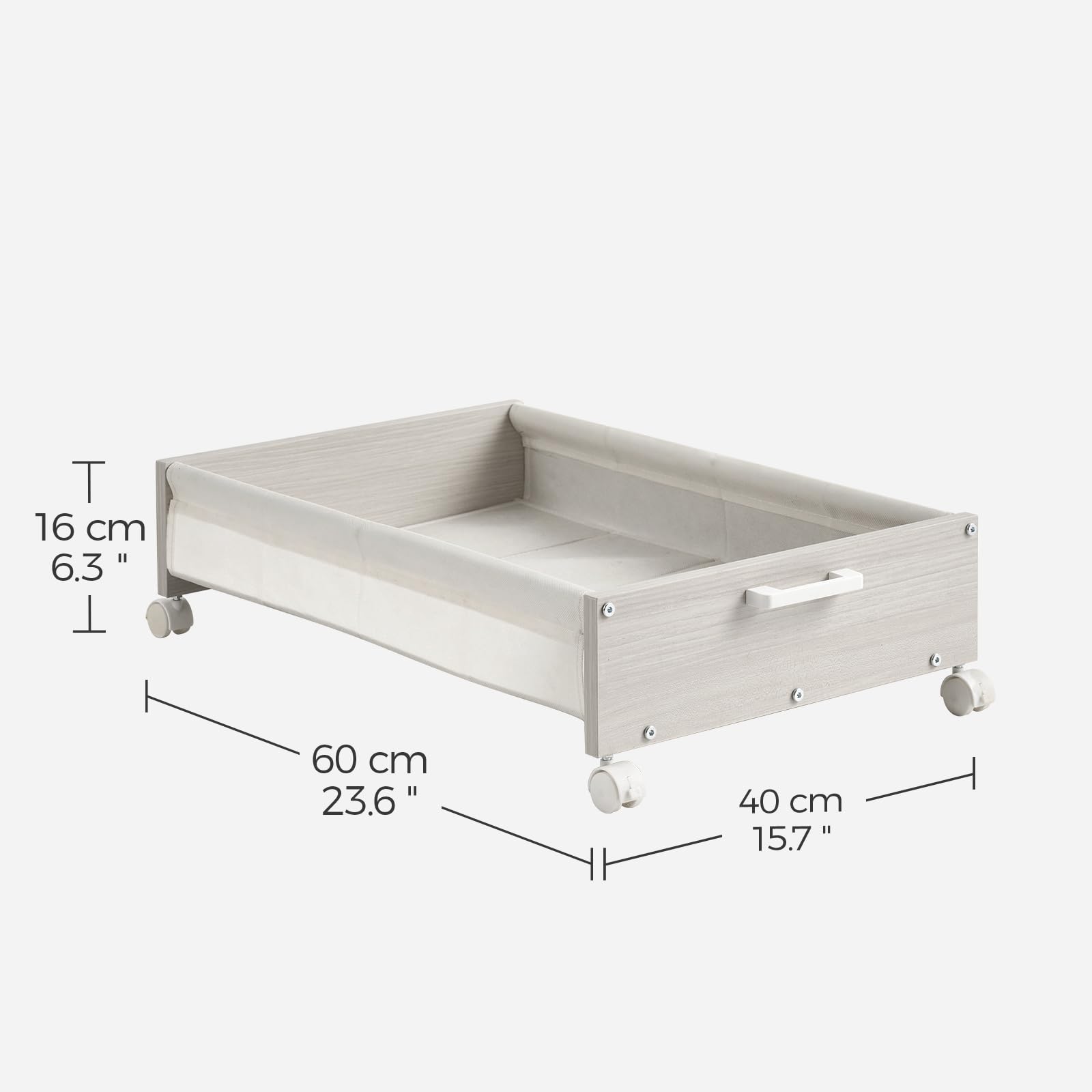 FOUCSSOMEI Under Bed Storage with Wheels, Wooden Under Bed Drawers On Wheels, Rolling Under Bed Shoe Storage, Space Saving, Black,30L