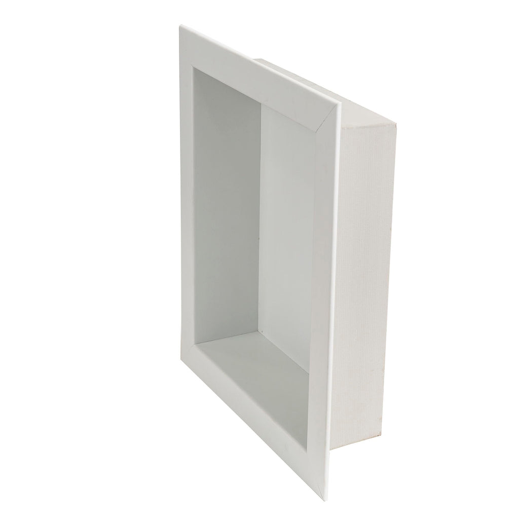 Palisade 17.5 in x 15.5 in Vinyl Shower Niche Ashen Slate | Waterproof Shower Insert