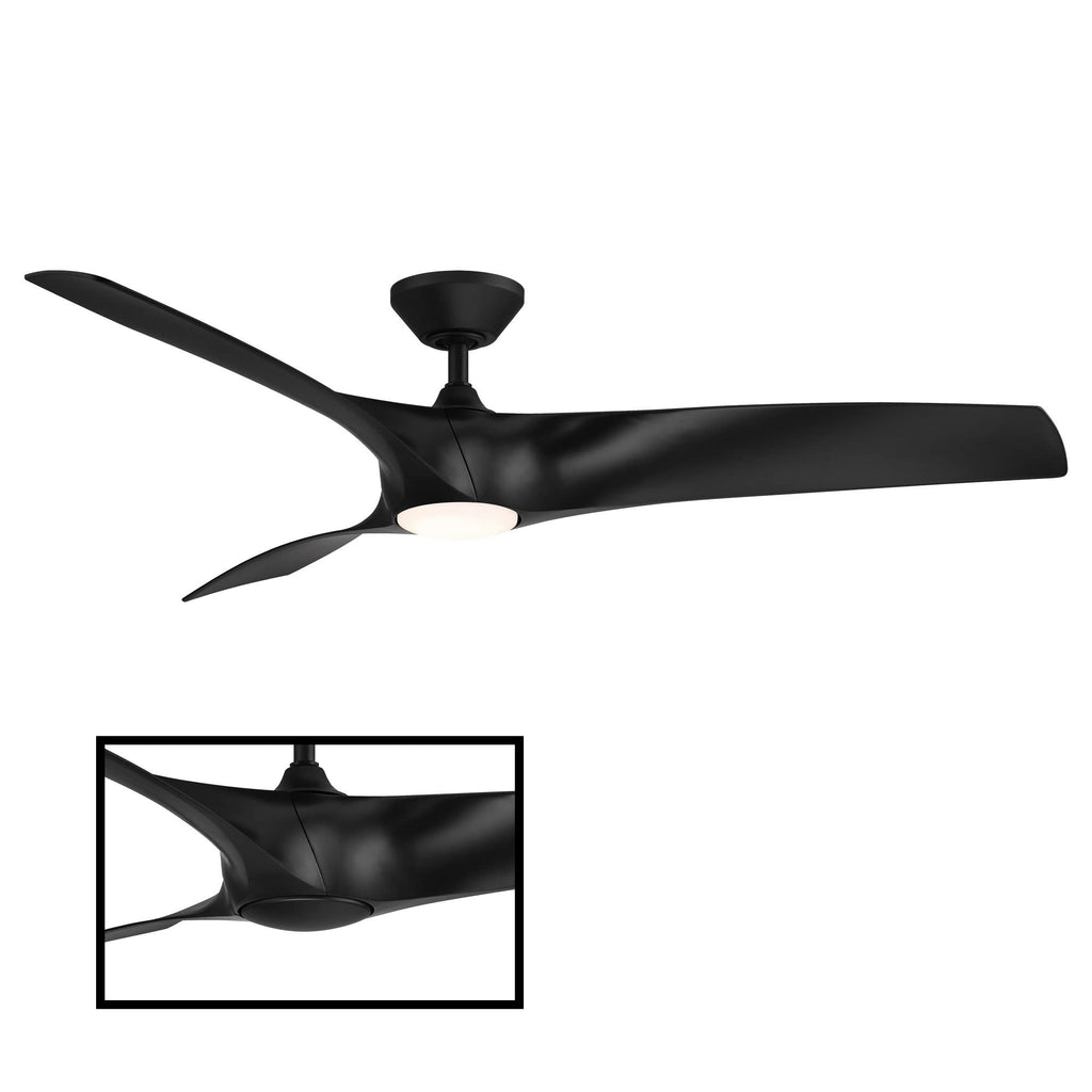 Modern Forms Zephyr Smart Indoor and Outdoor 3-Blade Ceiling Fan 52in Bronze/White Oak with Adjustable CCT 2700K-3000K-4000K-5000K LED Light Kit and Remote Control