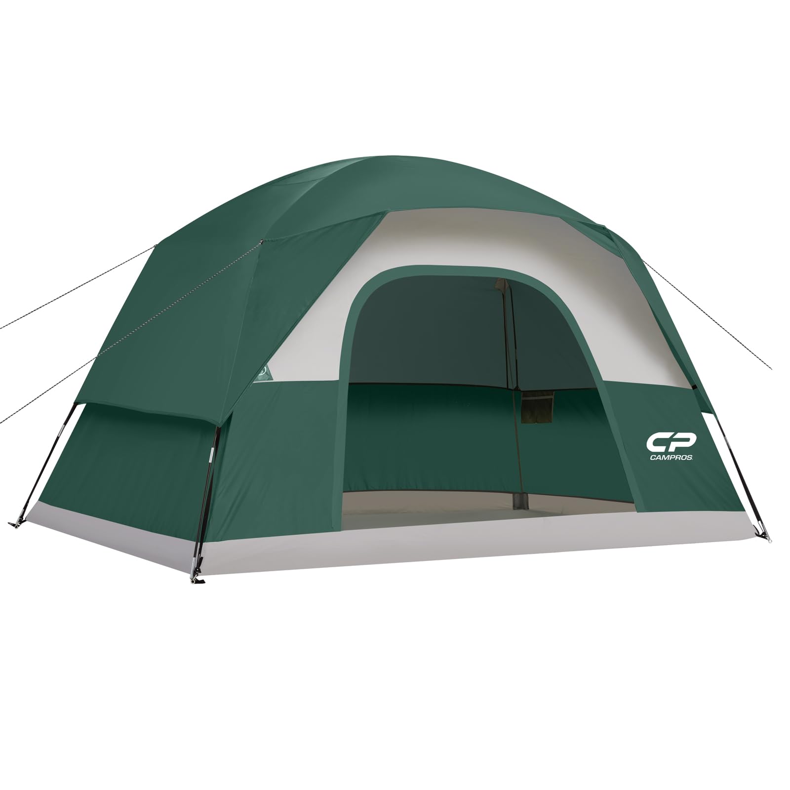 CAMPROS CP Camping Tent 2/4/6 Person, Waterproof Windproof Double Layer Dome Tent, Easy Setup with Large Mesh Windows & Wide Door for Outdoor Camping Backyard