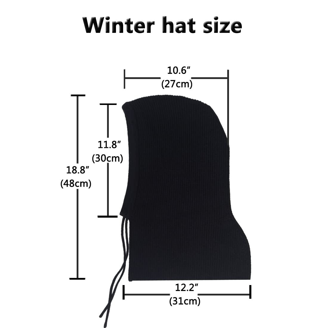 Facecozy Winter Hats for Women, Hooded Scarf Hat for Women Balaclava Knit Beanie Skull Cap Beanie Hat Men Neck Gaiters