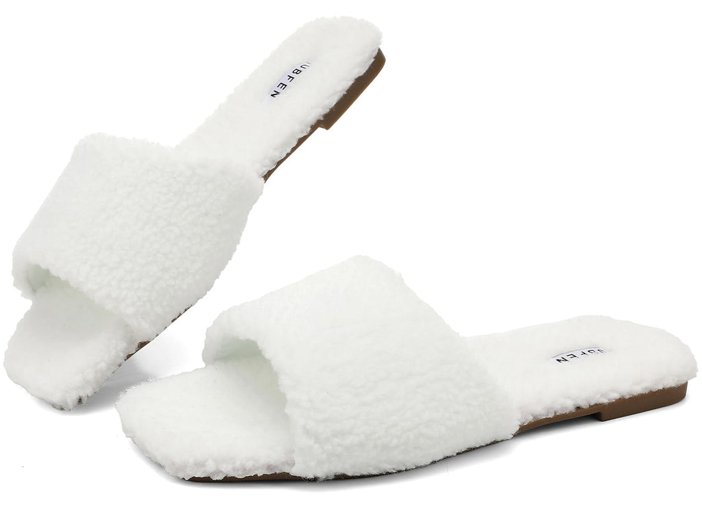 UBFEN Womens Mens Slippers Memory Foam Comfort Fuzzy Plush Lining Slip On House Shoes