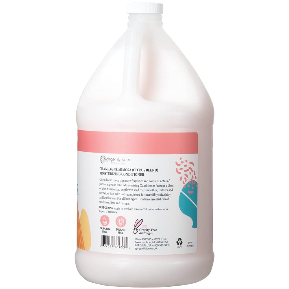 Ginger Lily Farms Botanicals Moisturizing Conditioner for Dry Hair, 100% Vegan & Cruelty-Free, Apple Pear Scent, 1 Gallon Refill (128 fl oz)