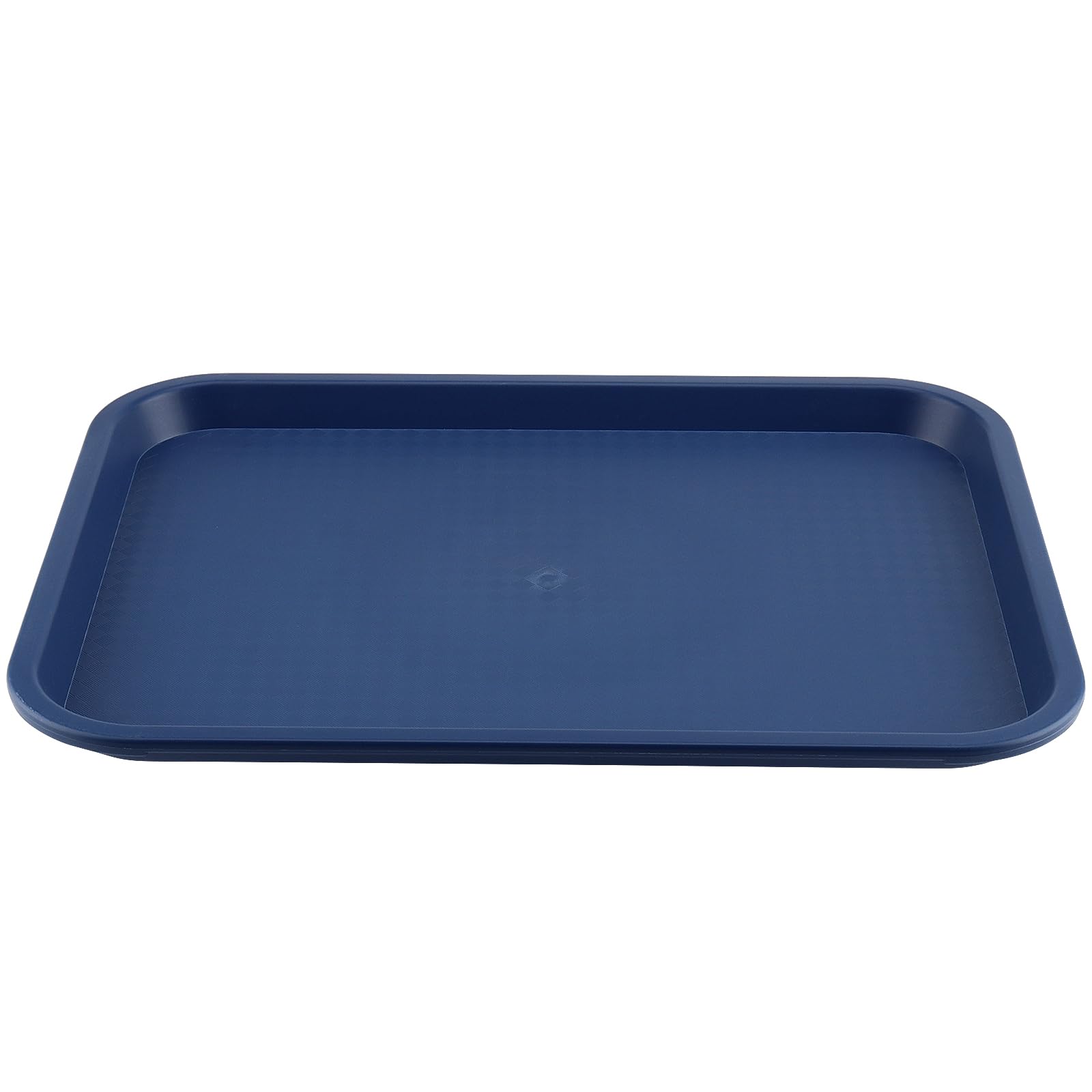 ZOENHOU 6 Pack 14 x 10 Inch Fast Food Tray, Rectangular Cafeteria Serving Trays, Plastic Trays for Food, Black