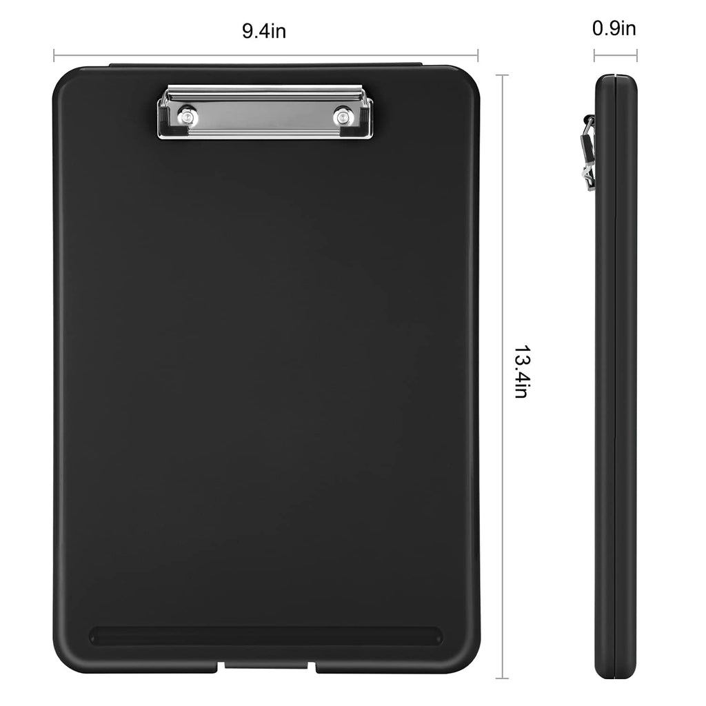 Sooez Clipboard with Storage, Plastic Storage Clipboards with Low Profile Clip, Nursing Clip Boards Foldable, Hanging Clipboard Case for Work, Teacher, Classroom Must Haves, Office School Supplies