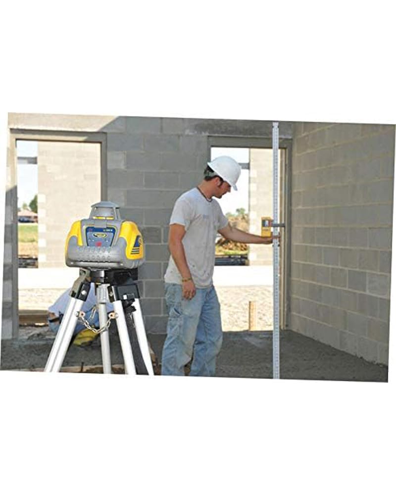 Spectra Precision LL100N Laser Level, Self-Leveling laser with HR320 Receiver, Class 2, C59 Rod Clamp, Alkaline Batteries, Carry Case, Yellow