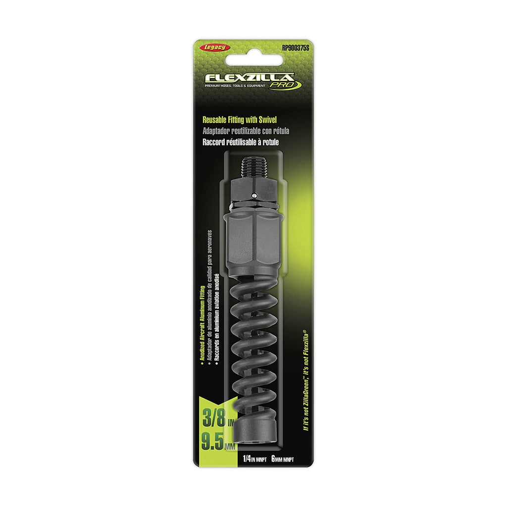 Flexzilla Pro Air Hose Reusable Fitting with Swivel, 1/2 in. - RP900500S