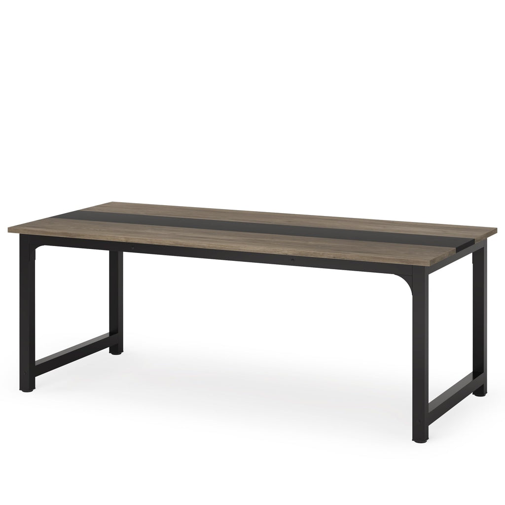 Tribesigns 63” Executive Desk, Large Office Computer Desk with Thicken Frame, Modern Simple Workstation Business Furniture for Home Office, Rustic Brown/Black
