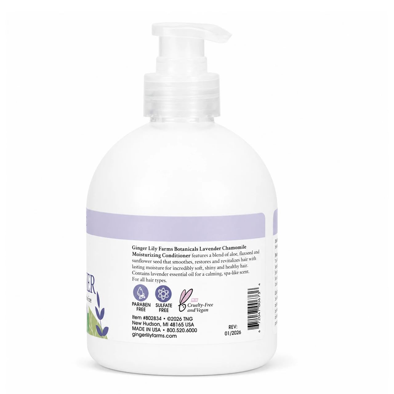 Ginger Lily Farms Botanicals Moisturizing Conditioner for Dry Hair, 100% Vegan & Cruelty-Free, Apple Pear Scent, 1 Gallon Refill (128 fl oz)