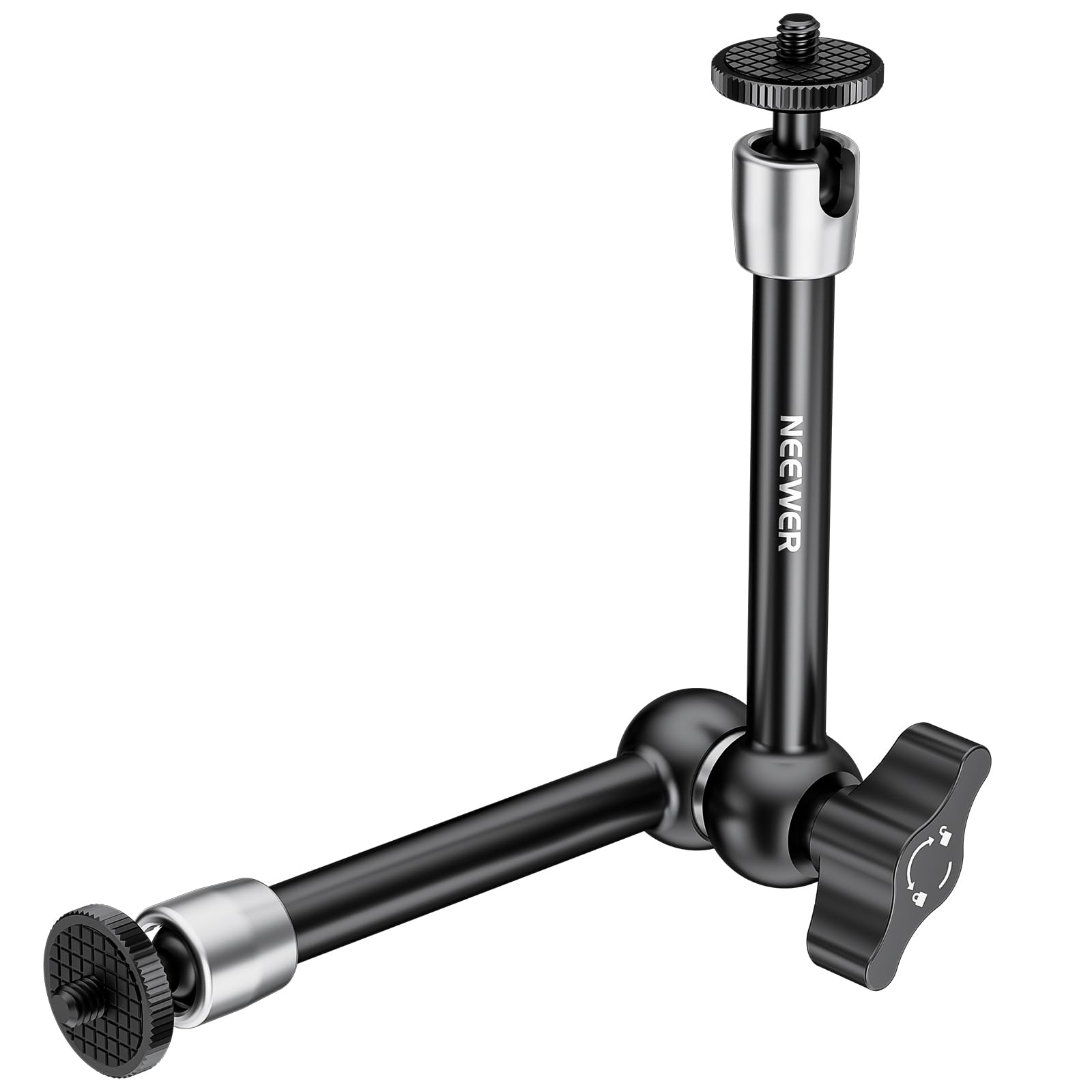 NEEWER 5.9"/15cm Adjustable Friction Magic Arm with 1/4" Screw on Both Ends, Compatible with SmallRig Cage, Flash/LED Light/Microphone/Monitor/SuperClip, Max Load 4.4lb/2kg, ST15