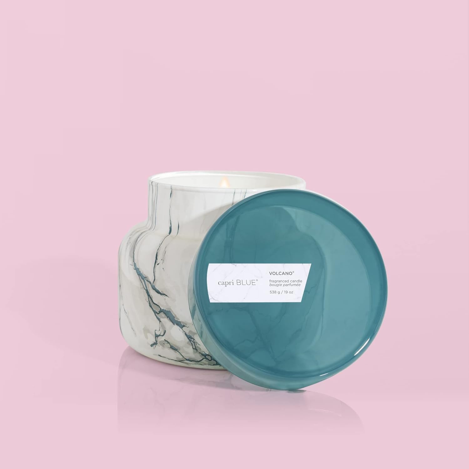 Capri Blue Modern Marble Jar Candles - Luxury Candles for Home Scented - Long Lasting Soy Wax Blend (Aloha Orchid, 8 oz)