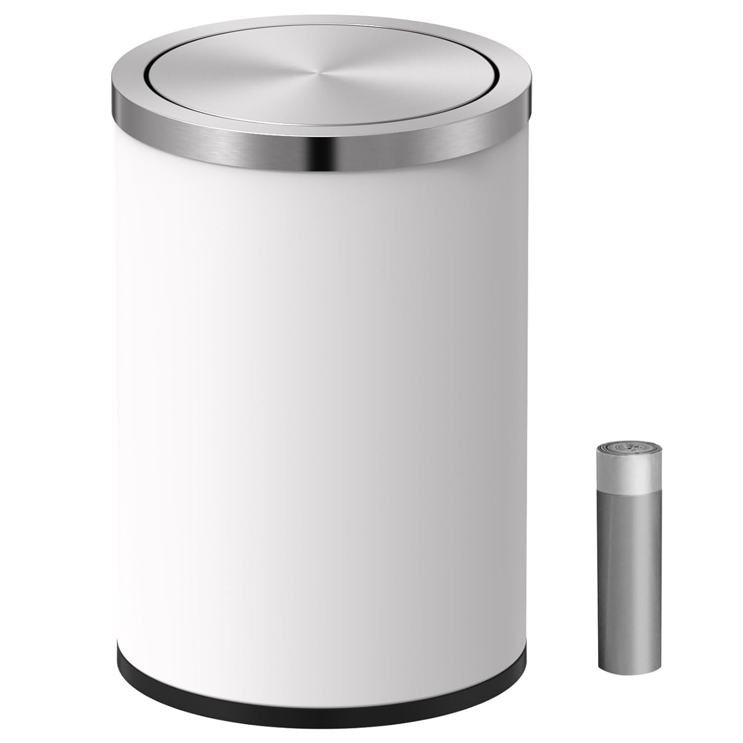 Mini Trash Can with Lid, Desktop Small Trash Can Recycling Bin Cute Metal Garbage Can for Tabletop Countertop Use,Stainless Steel 0.4Gal/1.5L Waste Bin for Office Parlor Car Bedroom,Swing Lid Open
