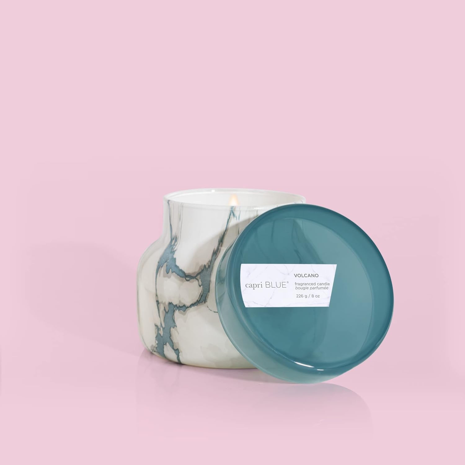 Capri Blue Modern Marble Jar Candles - Luxury Candles for Home Scented - Long Lasting Soy Wax Blend (Aloha Orchid, 8 oz)
