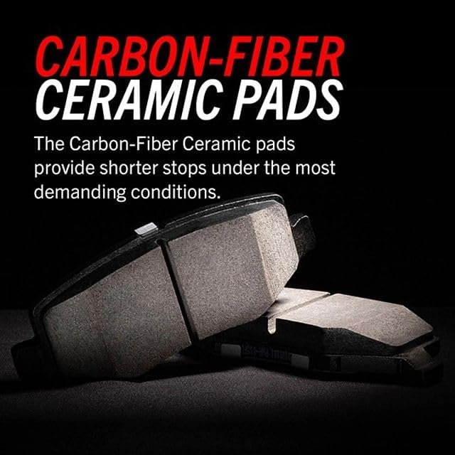 PowerStop Front Brake Pads for Cadillac Escalade 2021-24 |Escalade ESV 2021-24 |Chevrolet Silverado 1500 2019-24 - Z36 Truck & Tow Carbon-Fiber Ceramic Brake Pads with Installation Hardware, Z36-2173