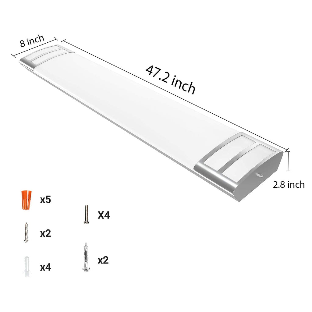 ANTLUX 4ft LED Flush Mount Linear Lights 40W 4500lm Kitchen Light Fixtures, 4000K, 4 Foot led Kitchen Ceiling Light fixtures for Living Room, Laundry, Replace for Fluorescent Version 2 Pack