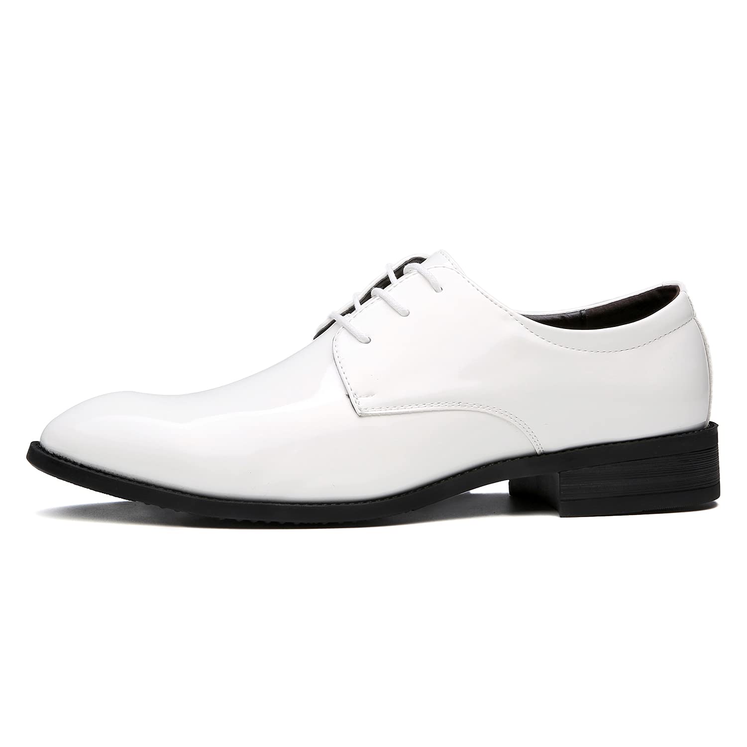 ZZHAP Men's Pointed-Toe Tuxedo Dress Shoes Casual Slip-on Loafer