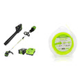 Greenworks Pro 80V Cordless Brushless String Trimmer + Leaf Blower Combo, 2Ah Battery and Charger Included STBA80L210 & 0.080" 200-Foot Twisted String Trimmer Line