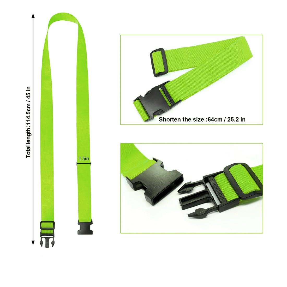 Luggage Straps for Suitcases TSA Approved, Travel Accessories to Connect Two Suitcase, Add Bag Luggage Straps for Carry On Your 3 Luggages Adjustable Buckle Belt, 2Pack Black