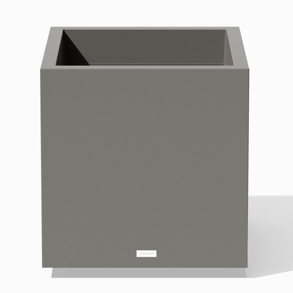 Veradek Block Series Cube Plastic Planter - Large Square Planter for Indoor or Outdoor Patio/Garden | Durable All-Weather Use with Drainage Holes | Modern Décor for Tall Plants, Trees, Flowers