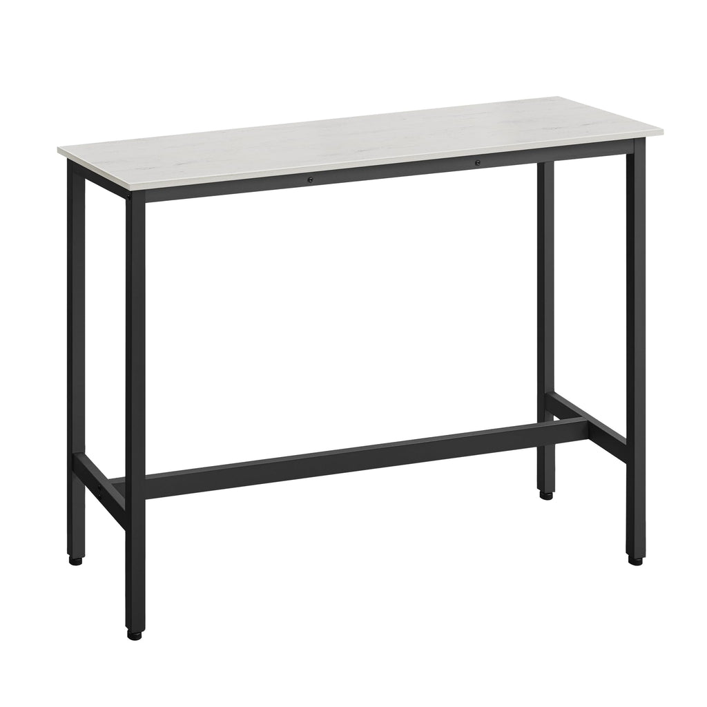 VASAGLE Bar Table, Kitchen Dining Table, High Top Pub Table, Bar Height Cocktail Table for Living Room Party, Sturdy Metal, 15.7 x 39.4 x 35.4 Inches for Narrow Spaces, Ebony Black and Ink Black
